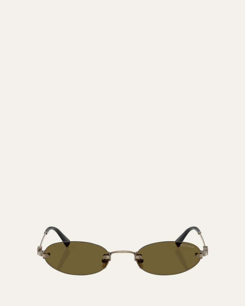 Logo Metal Oval Sunglasses